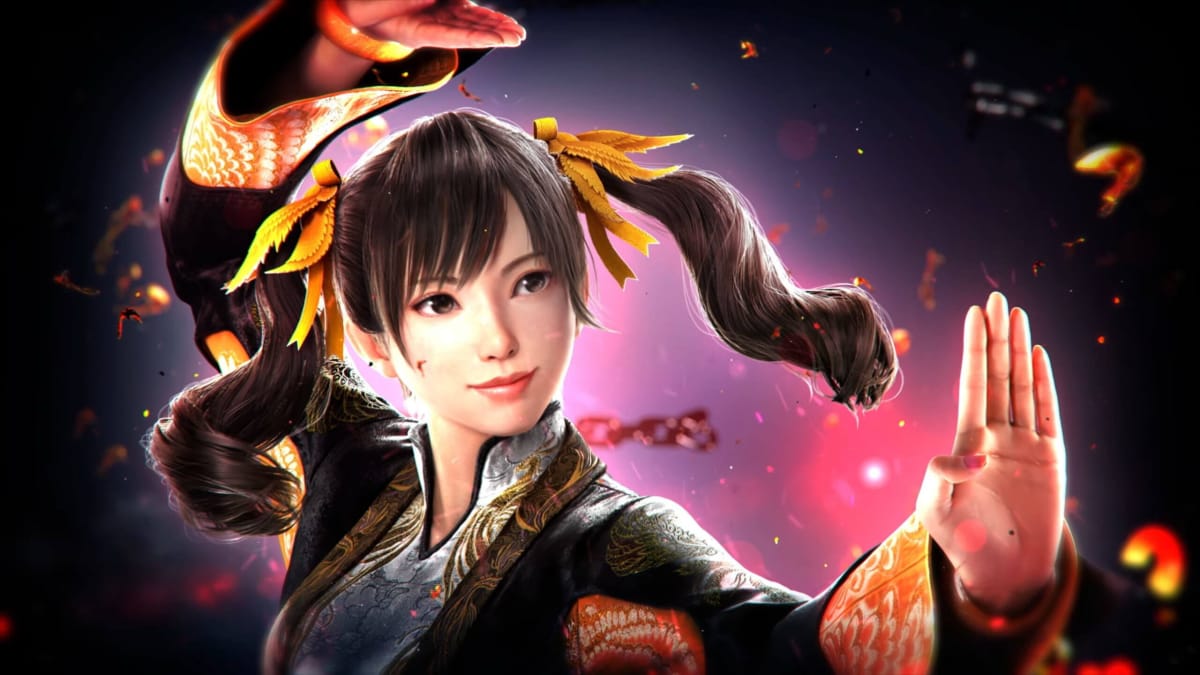 A closeup of Ling Xiaoyu in Tekken 8