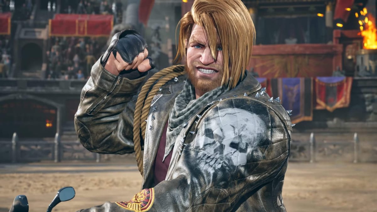 Paul Phoenix grinning at the camera in the new Tekken 8 gameplay trailer