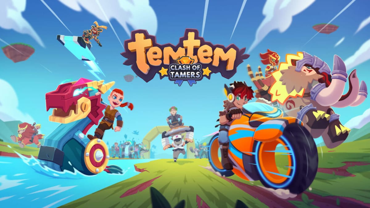 A banner showing rival Temtem Tamers riding mounts in the new Temtem Season 3