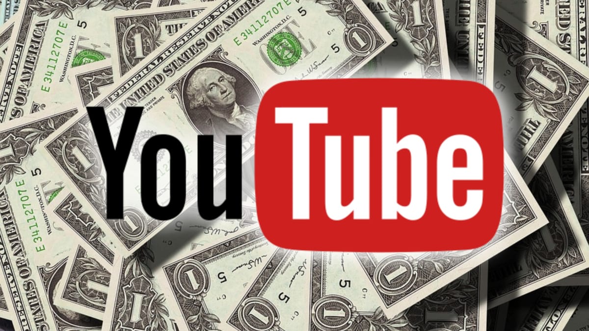 YouTube Premium Logo on Money Backdrop