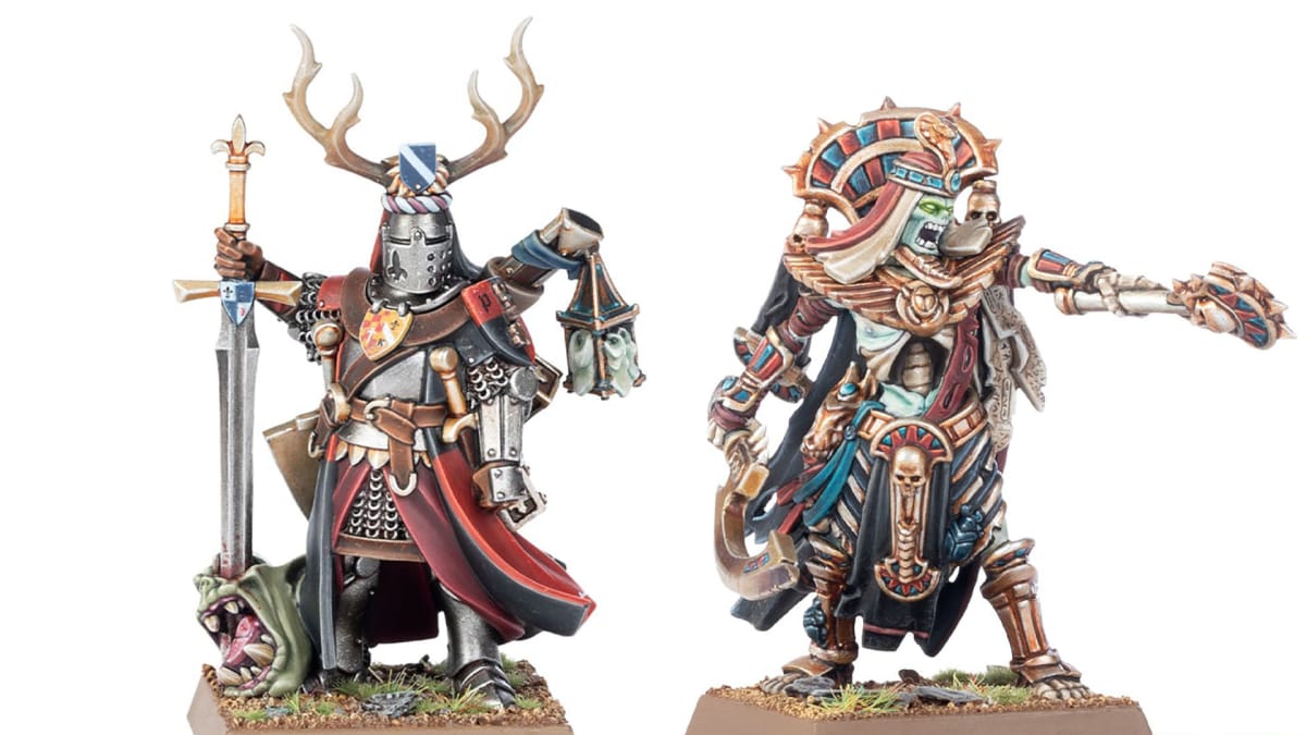 Warhammer The Old World Bretonnian Paladin and Tomb King Miniatures
