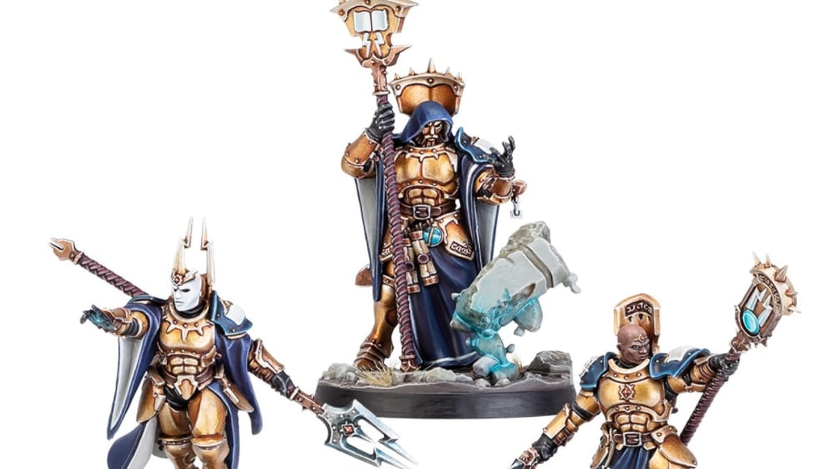 Three miniatures from the Domitan's Stormcoven warband from Warhammer Underworlds