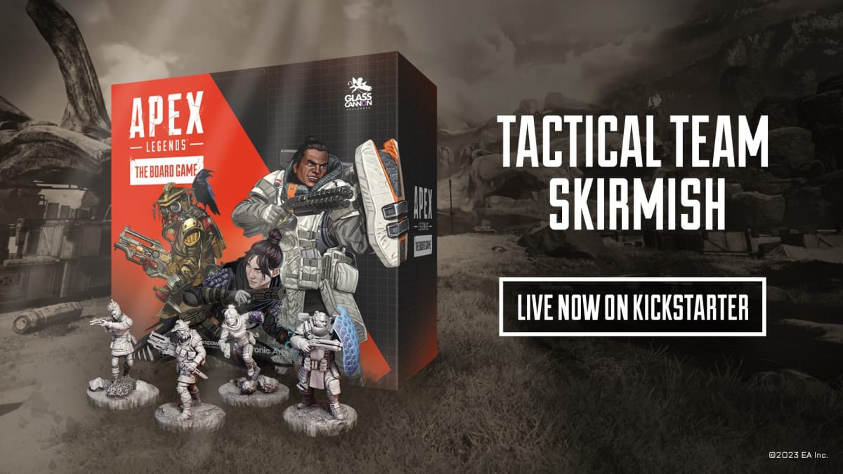 Official box artwork from the Kickstarter campaign of Apex Legends: The Board Game