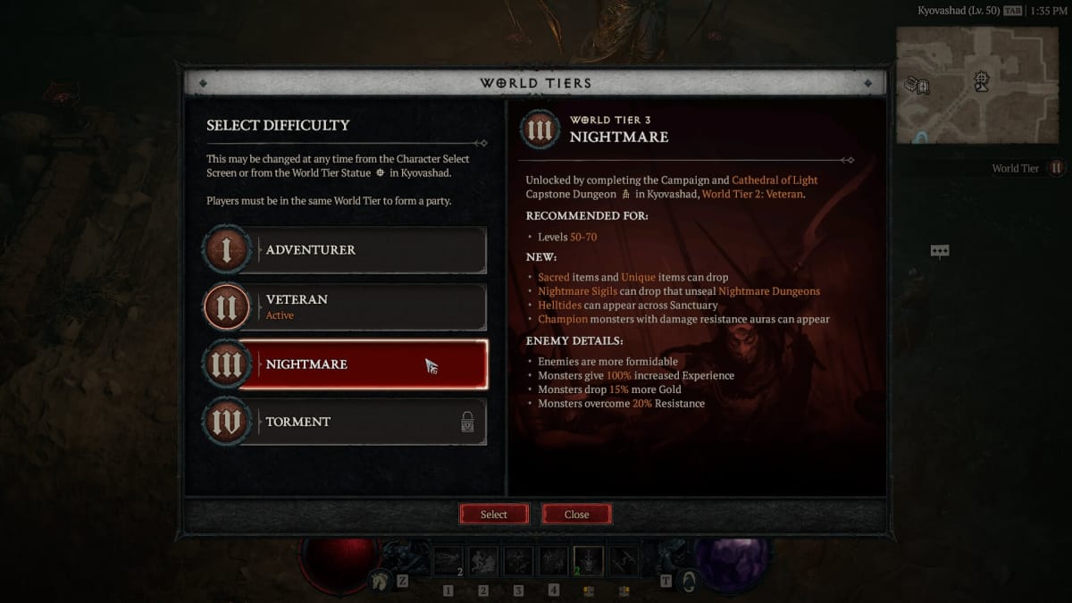 Diablo IV World Tier Guide header