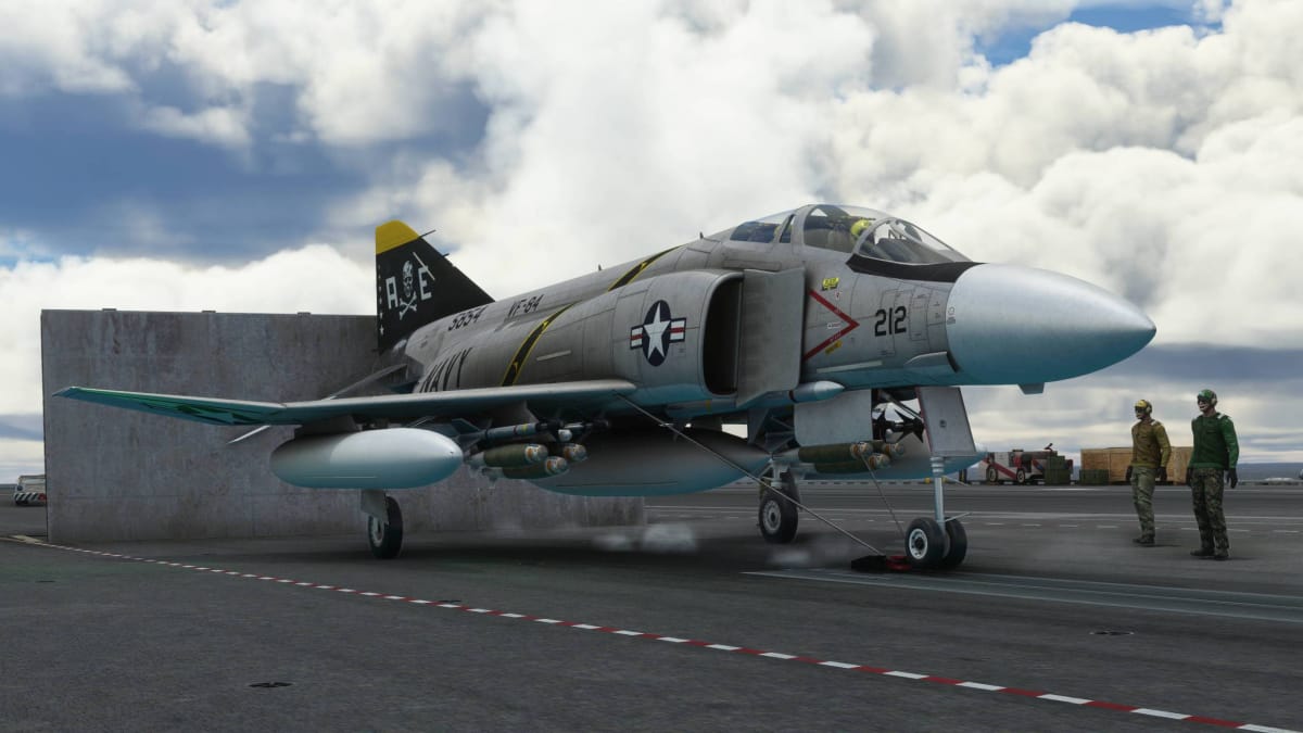 Microsoft Flight Simulator F-4 Phantom on a carrier