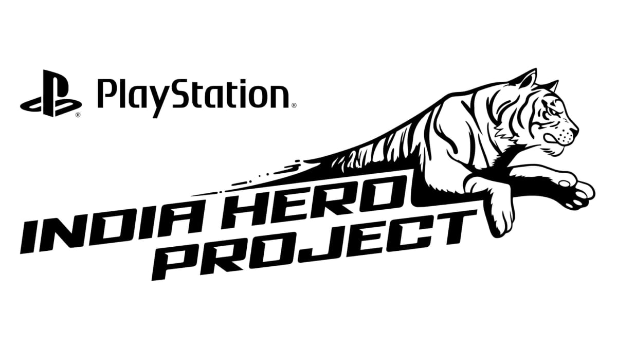 A tiger leaping through the air as part of the logo for the PlayStation India Hero Project