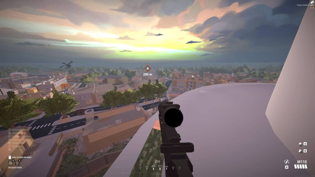 Image of looking down from the water tower on a battlebit remastered map