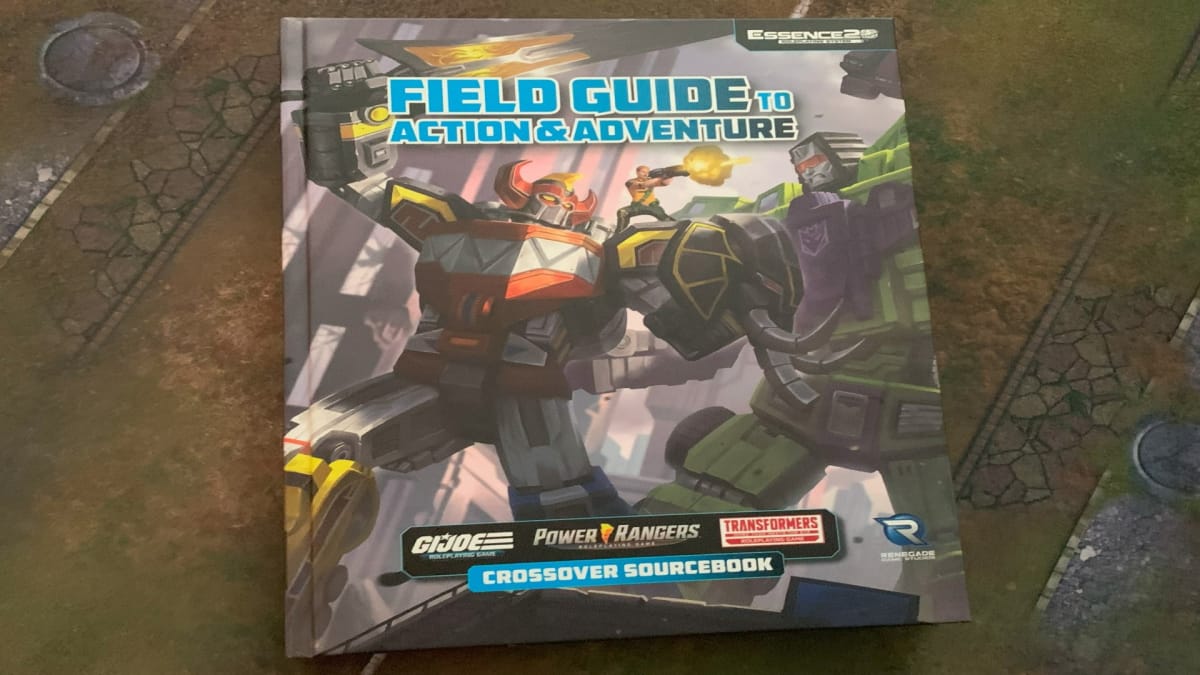 A screenshot of the Essence20 Field Guide to Action & Adventure book on a gaming table.