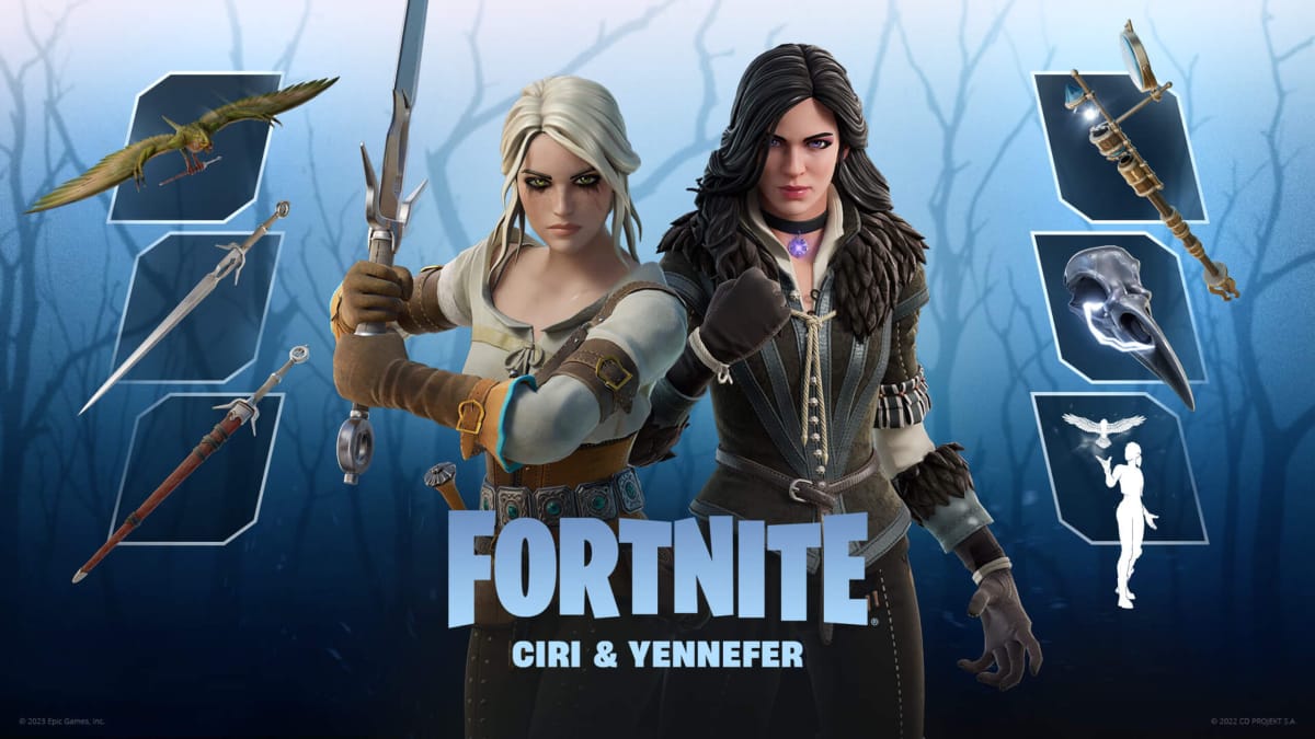 Ciri and Yennefer in the new Fortnite Witcher crossover