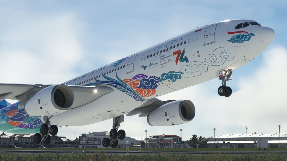 Airbus A330 by Aerosoft for Microsoft Flight Simulator  in Garuda Indonesia livery