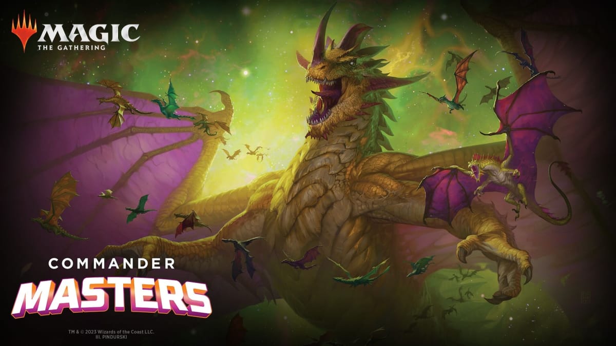 Commander Masters key art featuring the Ur-Dragon rather than the new commander masters cards