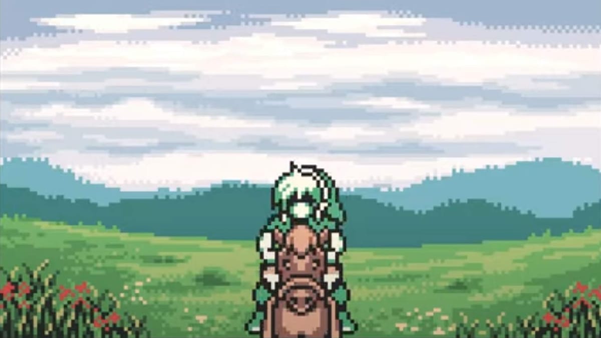 Link riding his horse across an open plain in the Zelda Oracle games, which are now on Nintendo Switch Online