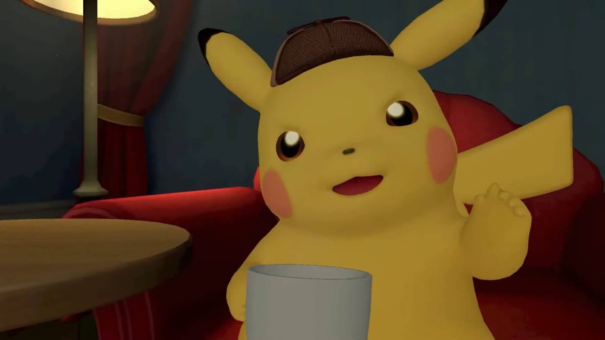 Detective Pikachu Looks Adorable With his coffee cup