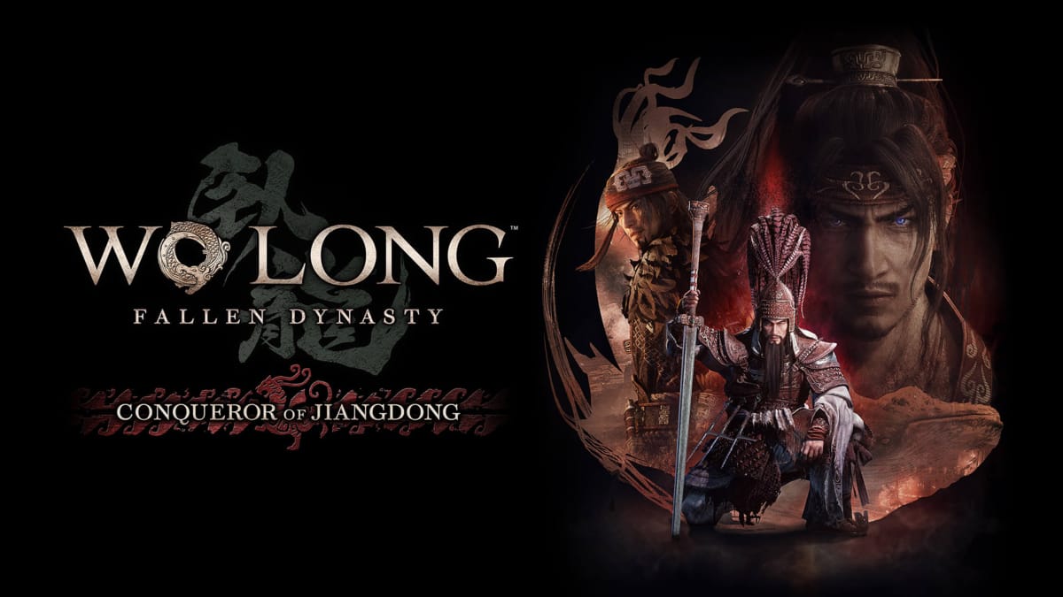 Key art for the Wo Long: Fallen Dynasty Conqueror of Jiangdong DLC, which depicts Sun Ce and two other characters