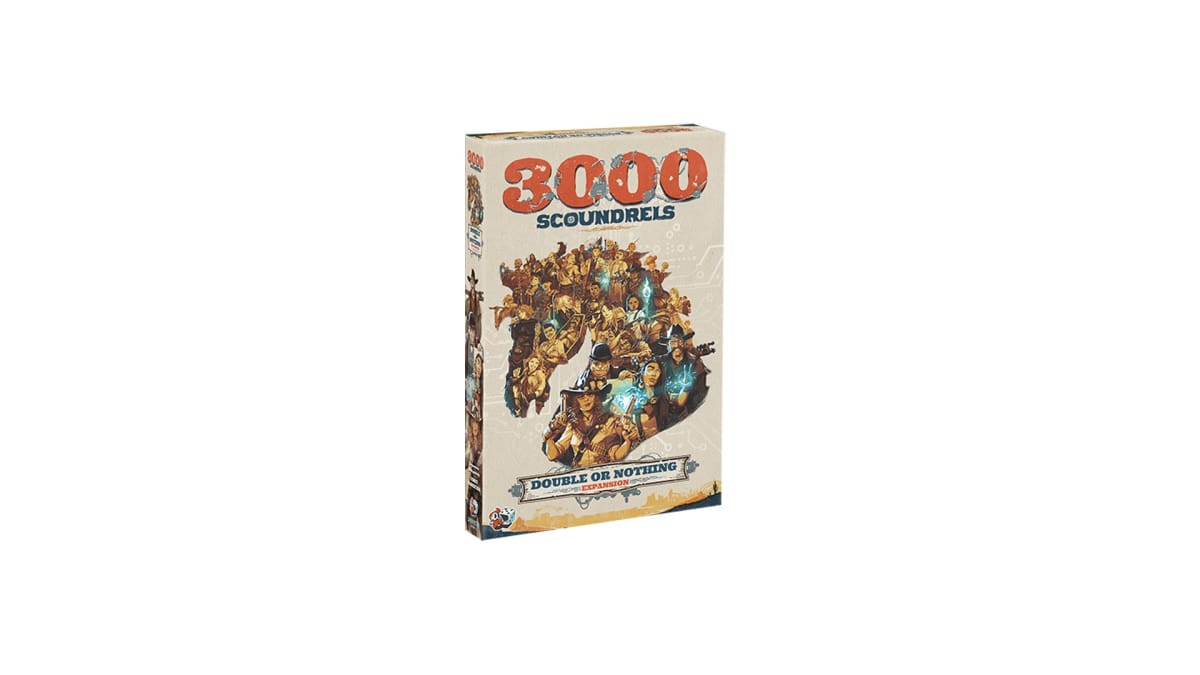The box art for 3000 Scoundrels Double or Nothing on a white background