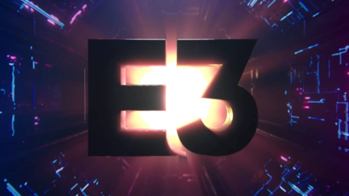 The E3 logo against a digital backdrop