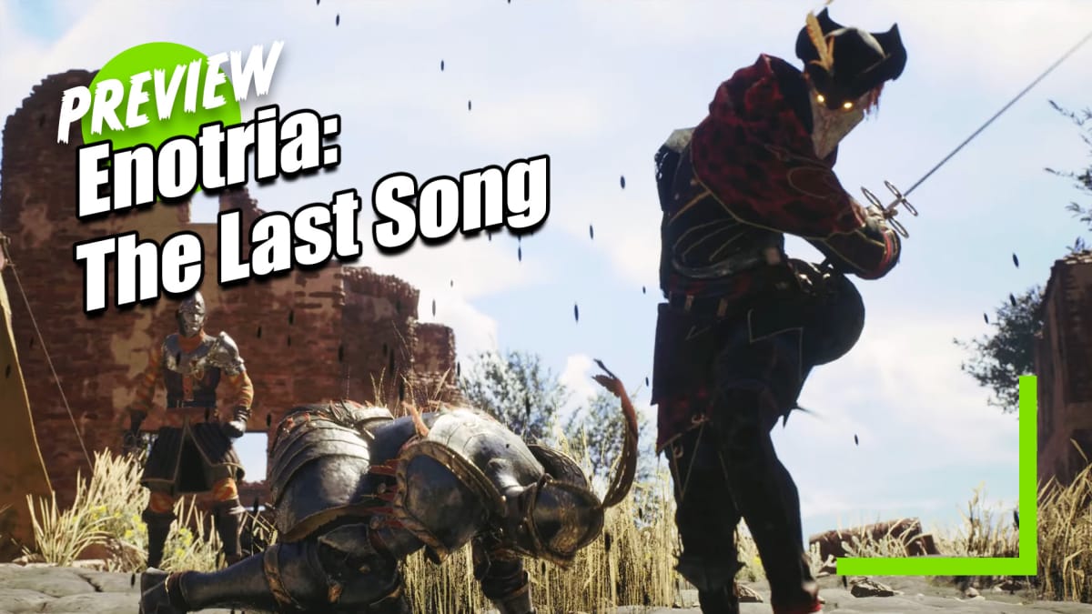 The player character attacks an enemy in Enotria: The Last Song