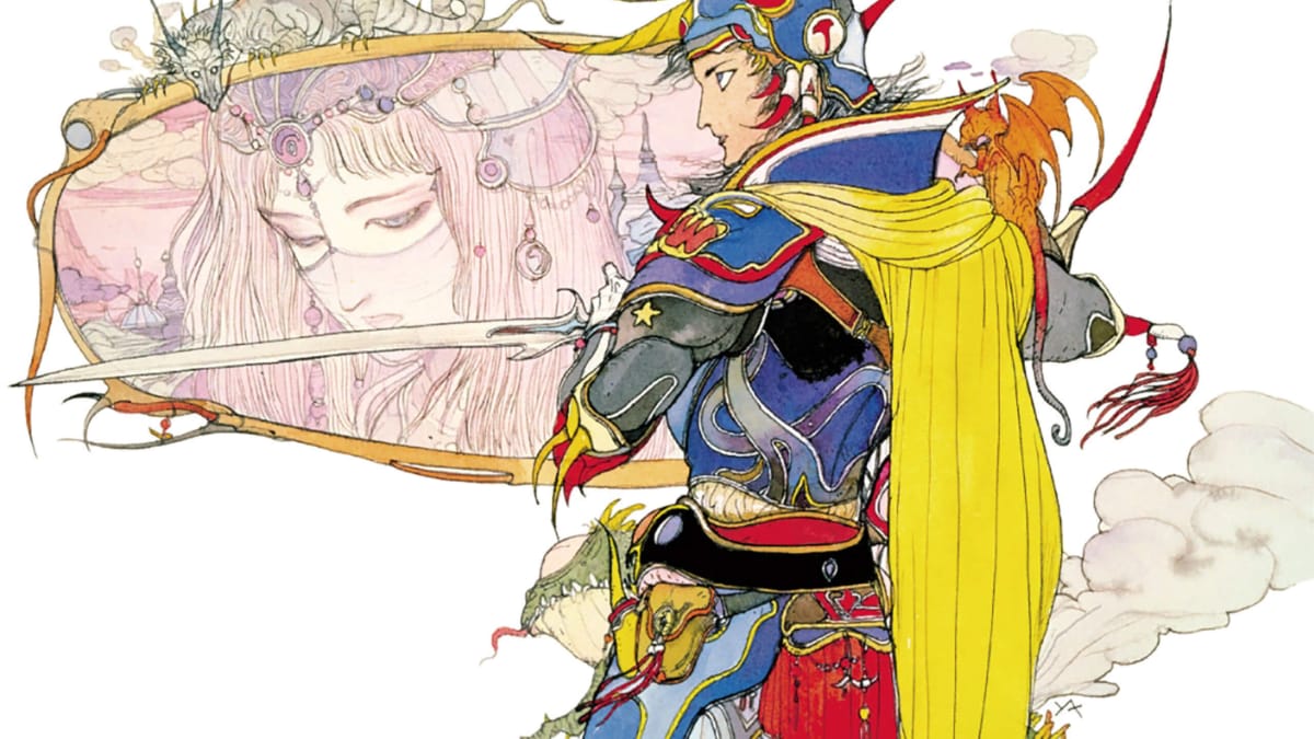 Artwork for the first in the Final Fantasy Pixel Remaster series, depicting the Warrior of Light