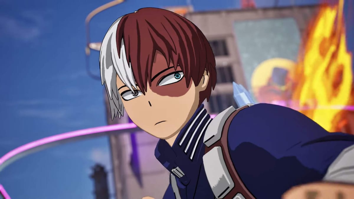 A close-up of Shoto Todoroki in the new Fortnite My Hero Academia crossover