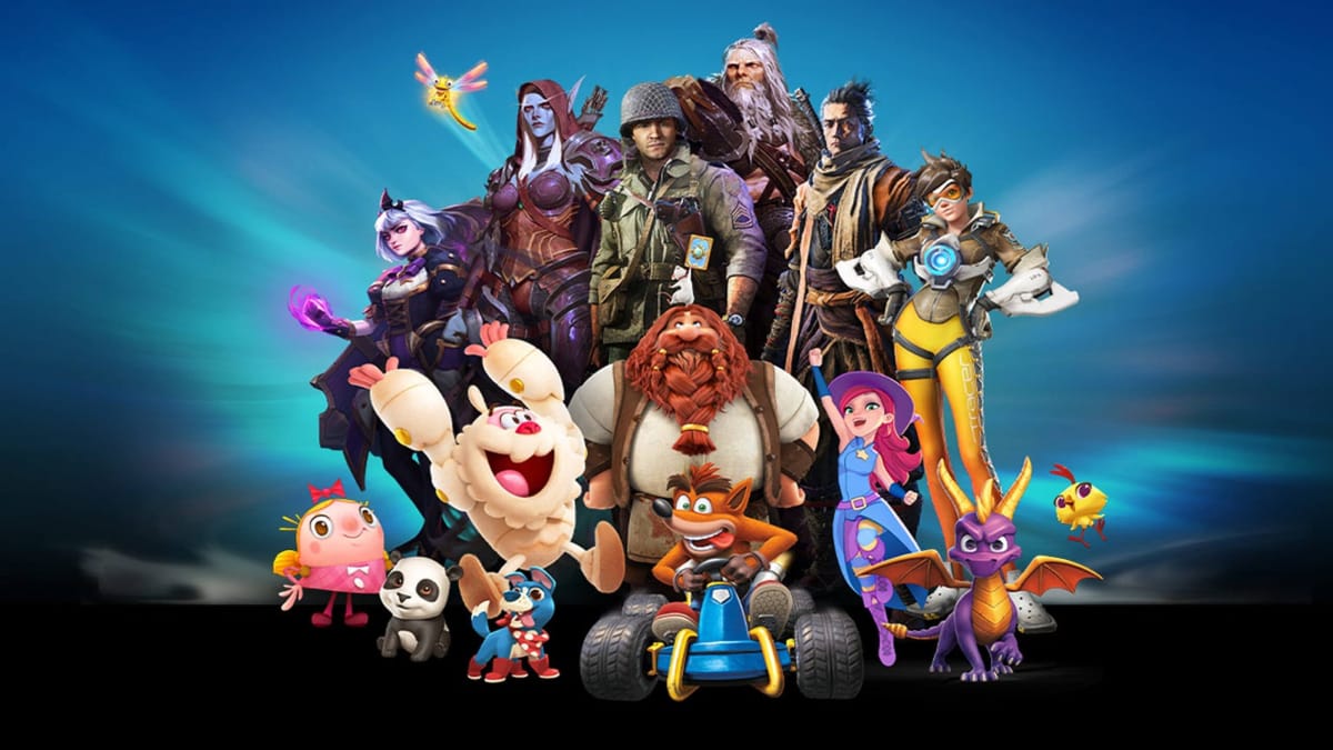 Several Activision Blizzard properties, including Sekiro, Crash Bandicoot, and Overwatch