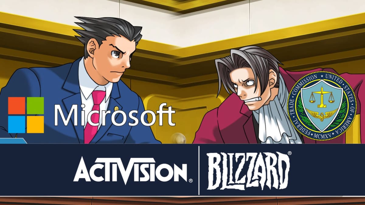 Microsoft FTC Activision Blizzard Ace Attorney Parody Image