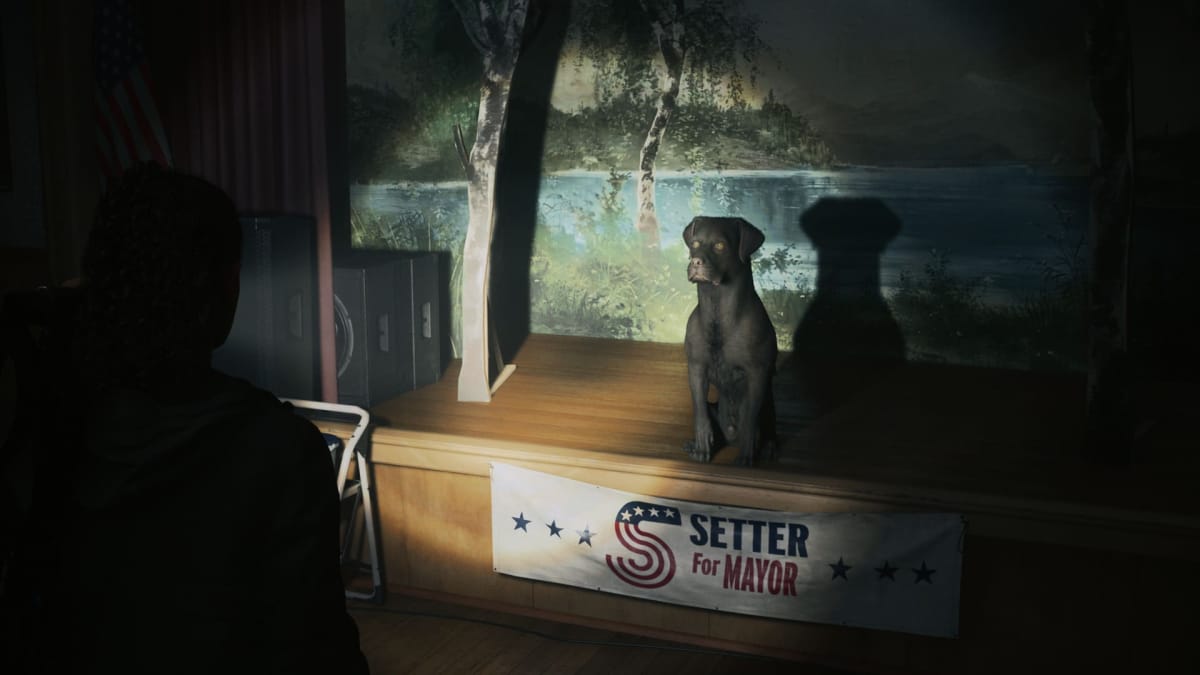 Image of the dog mayor, mayor setter in Alan Wake 2