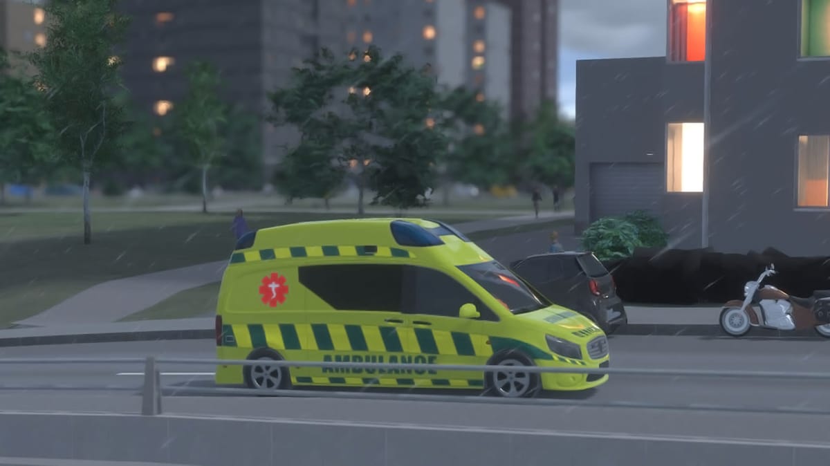 An European-style ambulance in Cities: Sylines 2
