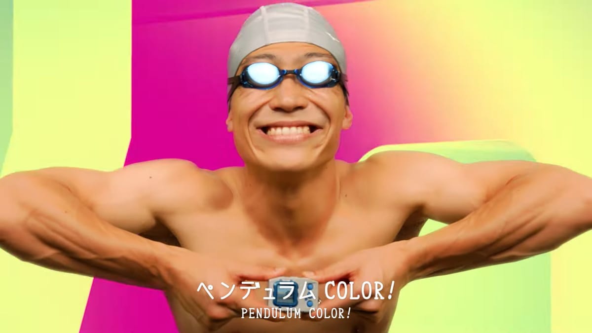 The meme-tastic swimmer from the Digimon Pendulum commercial is back to advertise the Digimon Pendulum Color