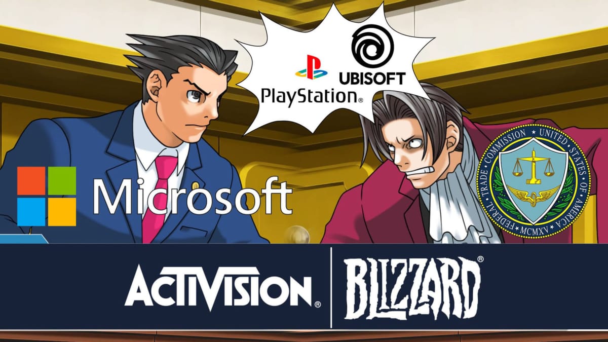 Microsoft and FTC argue over Sony and Ubisoft, portayed as Edgeworth and Phoenix Writht from Ace Attorney
