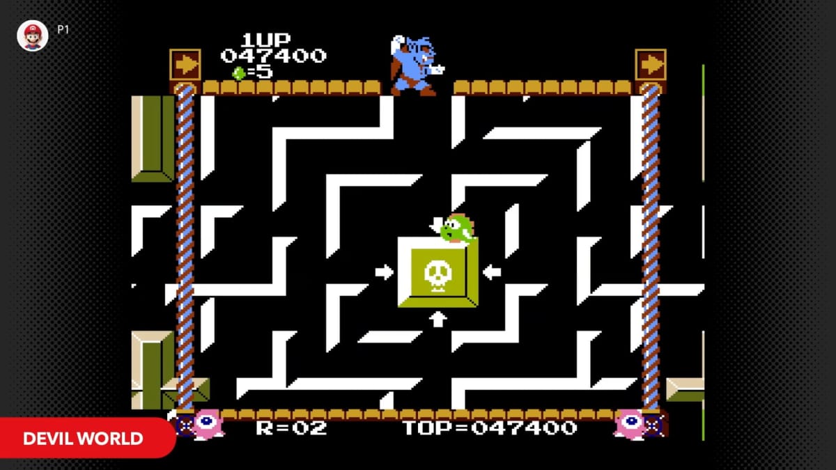 A maze in the NES game Devil World, which has received a Nintendo Switch Online release