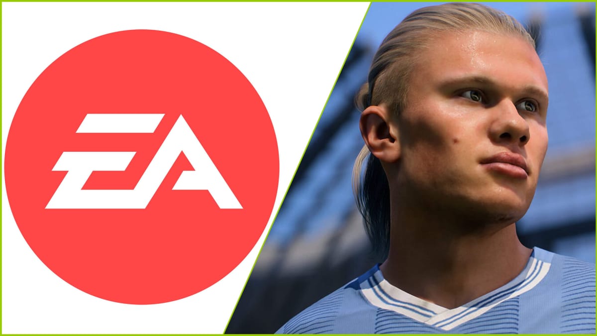 EA Logo alongside a player from EA Sports FC 24