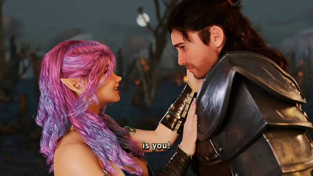 Forbidden Fantasy Screenshot Showing the Hero and an elven lady