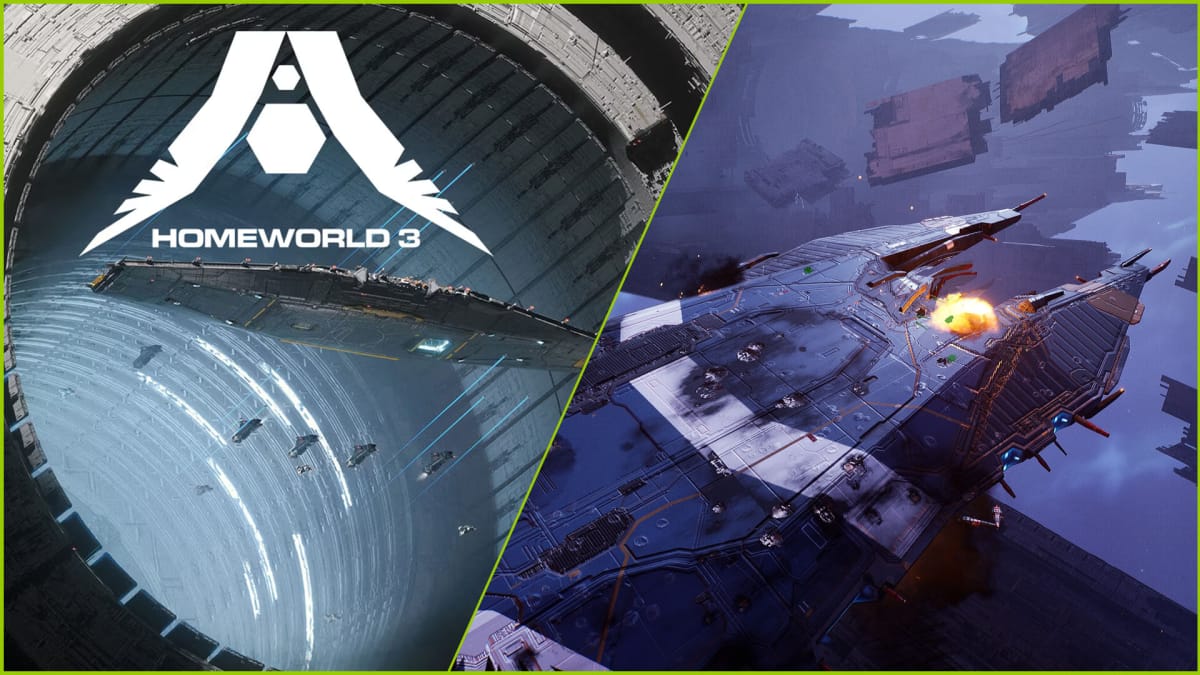 Homeworld 3 Logo, Art, and Screenshot showing starships