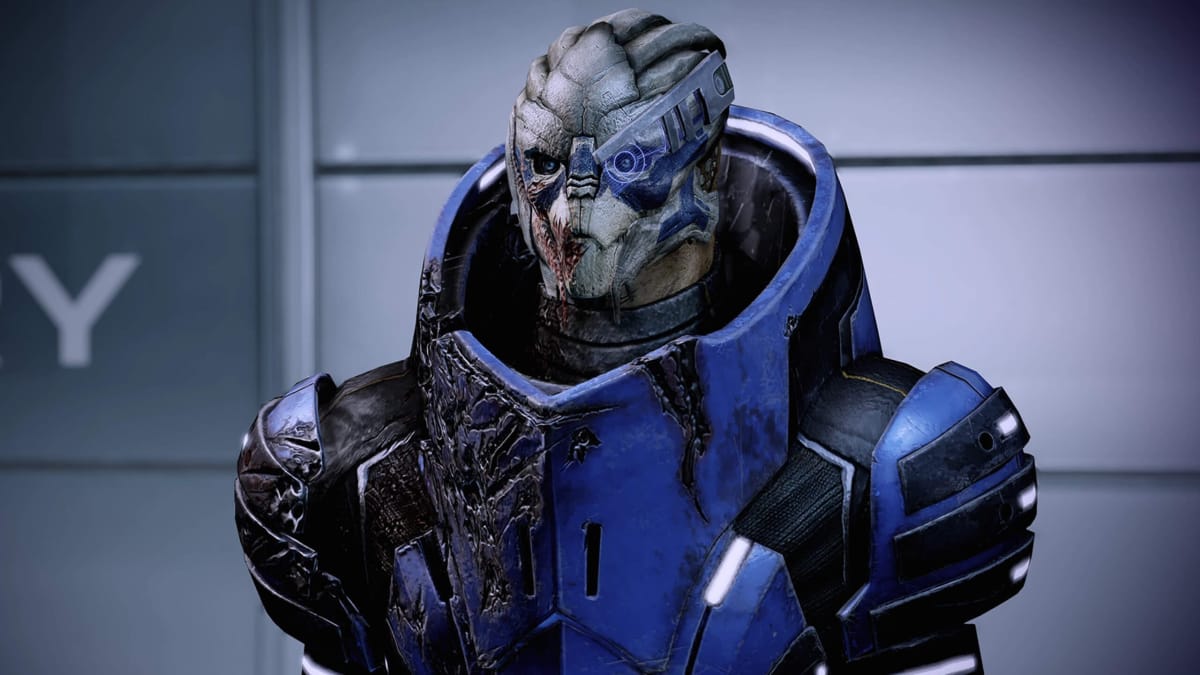 Garrus in his partially burnt armor in Mass Effect 3, a game worked on by Worlds Untold studio head Mac Walters