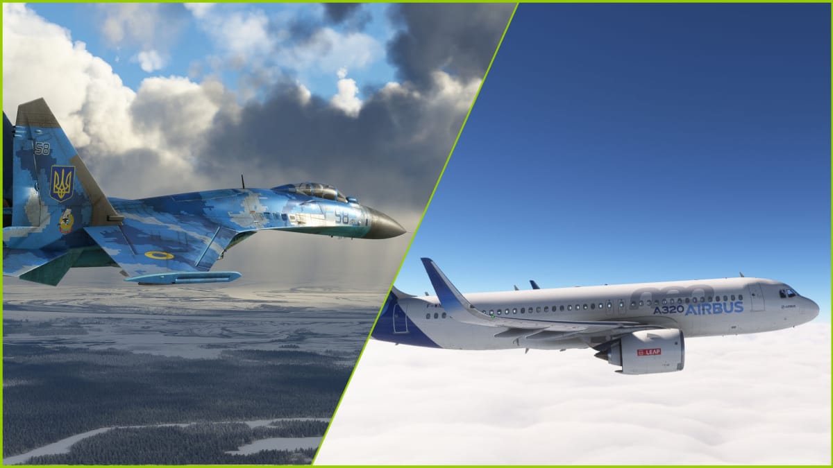 Microsofty Flight Simulator A320neo and Su-27 Flanker