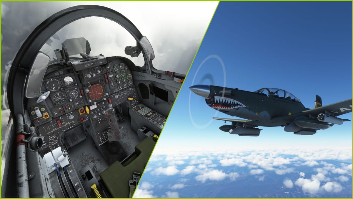 Microsoft Flight Simulator F-5E Tiger II Cockpit & Texan II