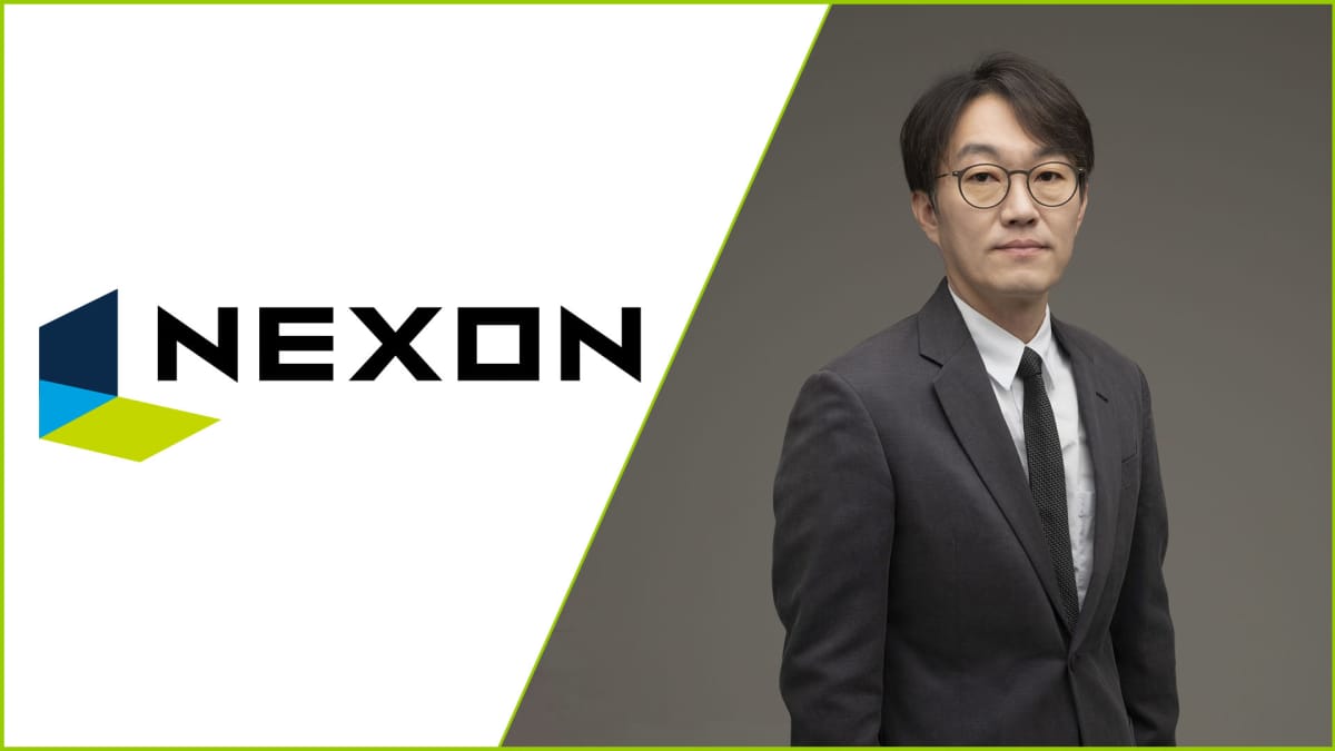 The new Nexon CEO Junghun Lee and the company's logo