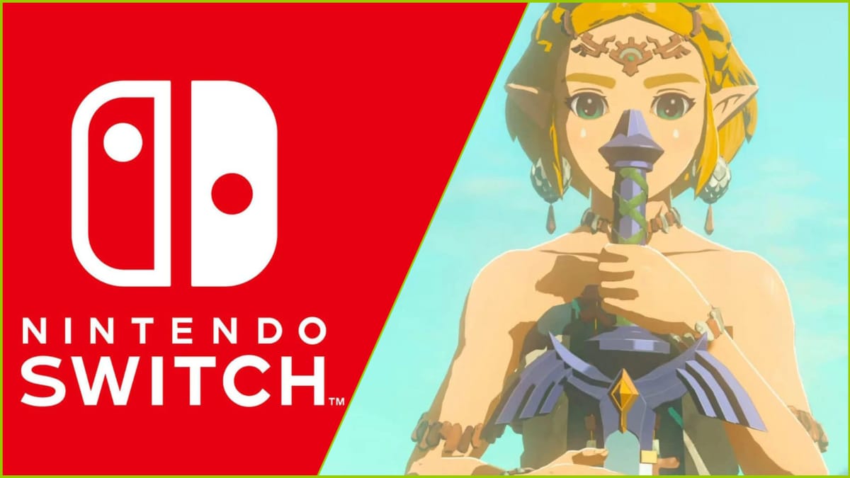 Nintendo Switch Logo & Zelda from The Legend of Zelda: Tears of the Kingdom