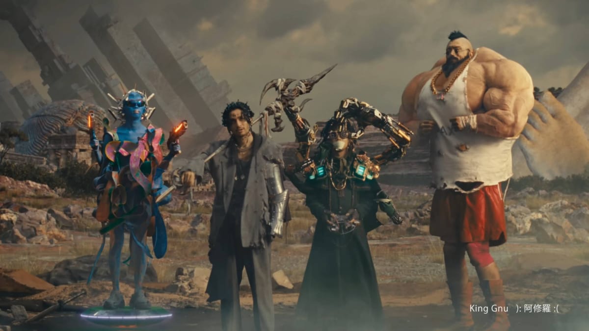The members of King Gnu in the new PlayStation Ad