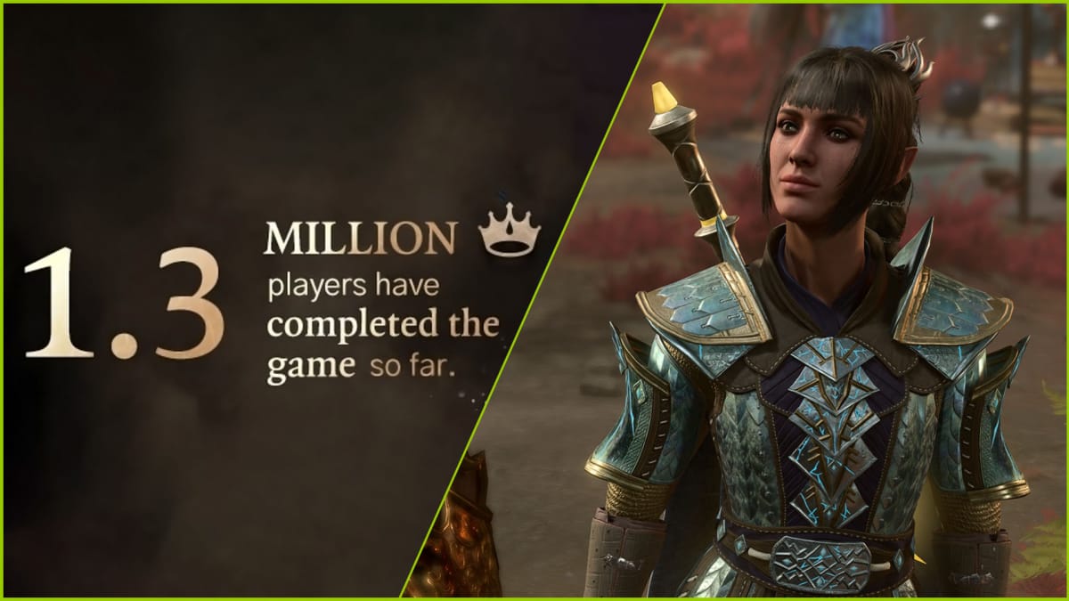 Baldur's Gate 3 1.3 million player statistic and Shadowheart