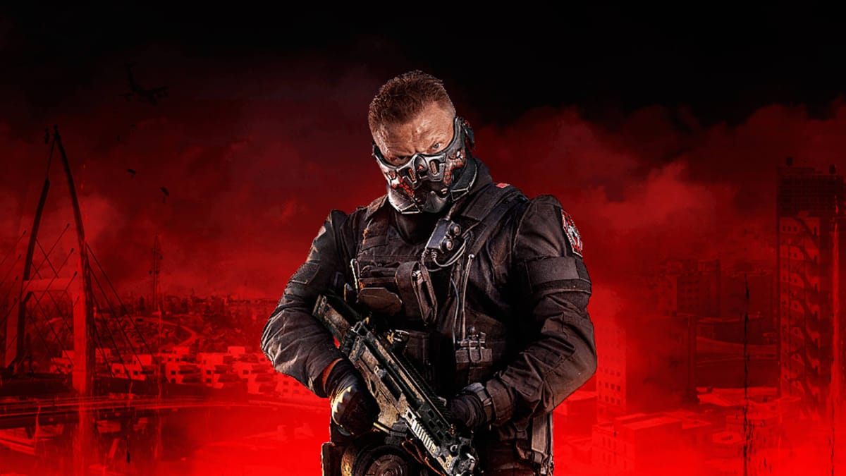 A soldier looking intimidating against a red backdrop in Call of Duty: Modern Warfare 3