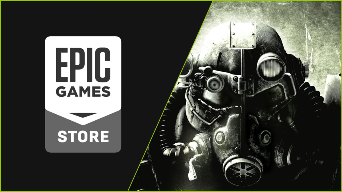 Fallout 3 art and Epic GAmes Store logo
