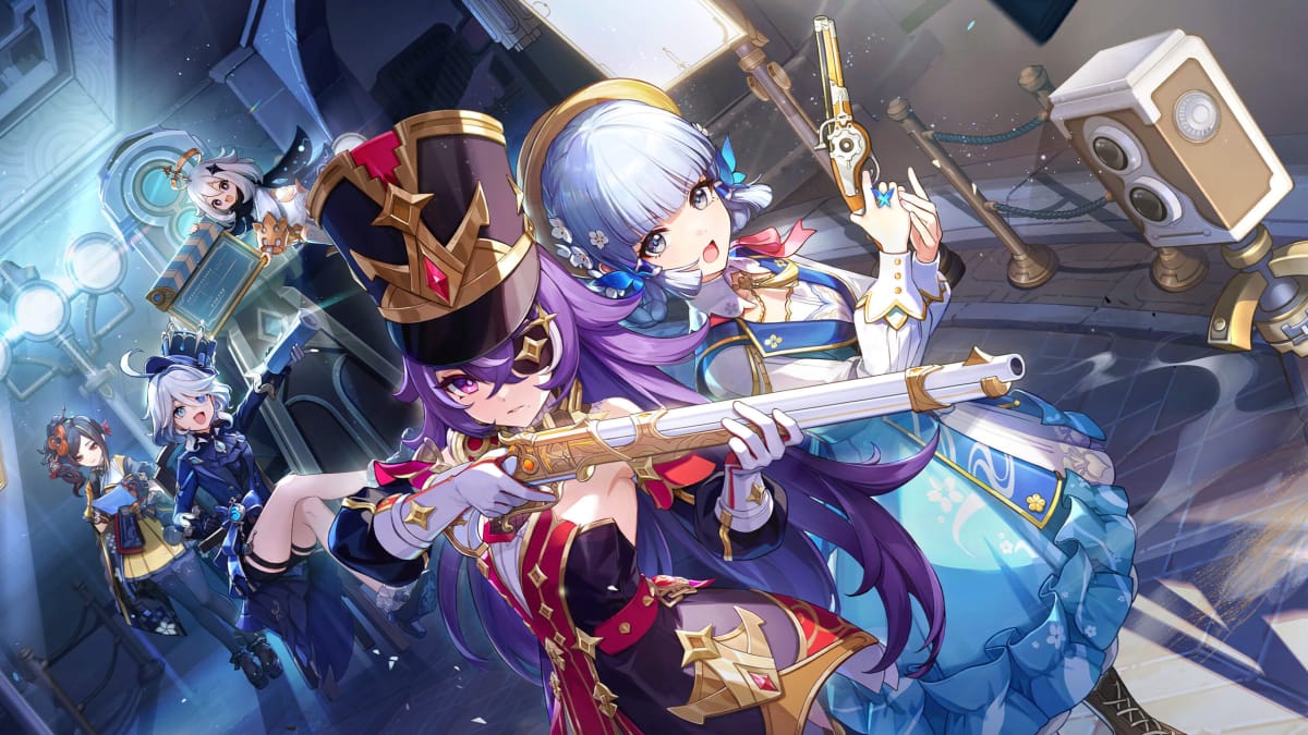 Two characters wielding guns in the key art for Genshin Impact version 4.3