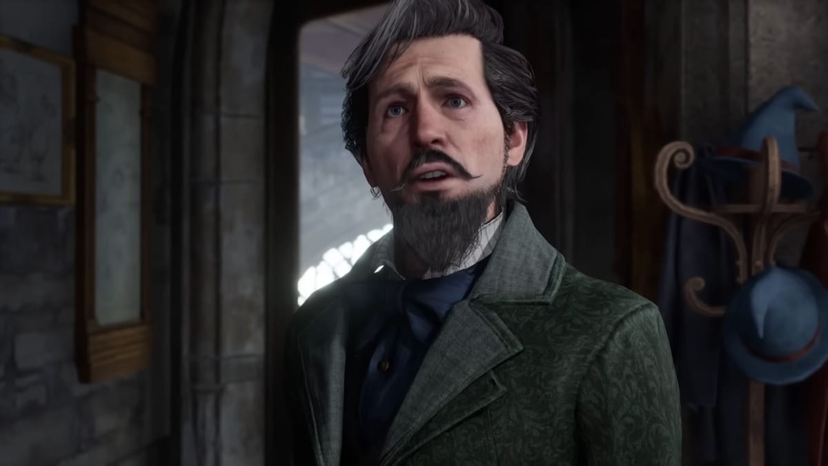 A close-up of Headmaster Phineas Nigellus Black in Hogwarts Legacy, which has topped the Google year-end search list