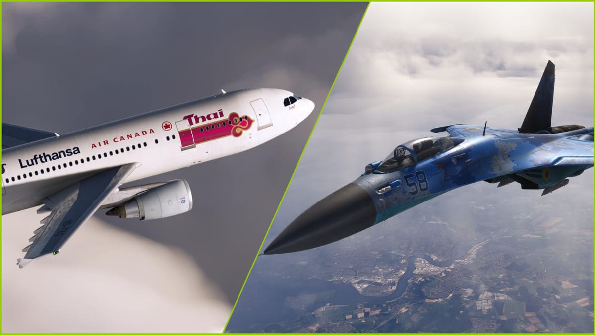 Microsoft Flight Simulator Airbus A300 and Su-27 Flanker