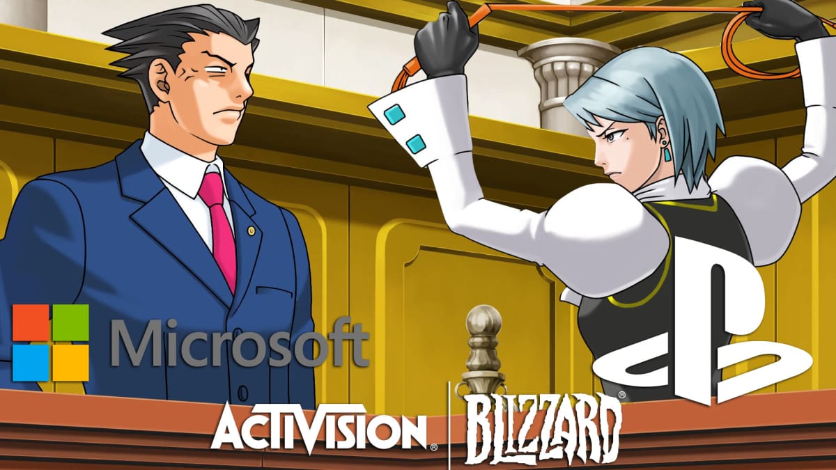 Microsoft and Sony represented by Ace Attorney characters