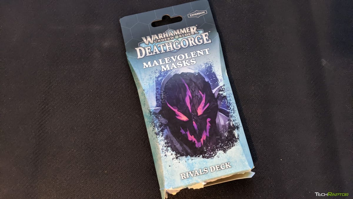 The box for the Malevolent Masks rivals deck as part of the latest season of Warhammer Underworlds