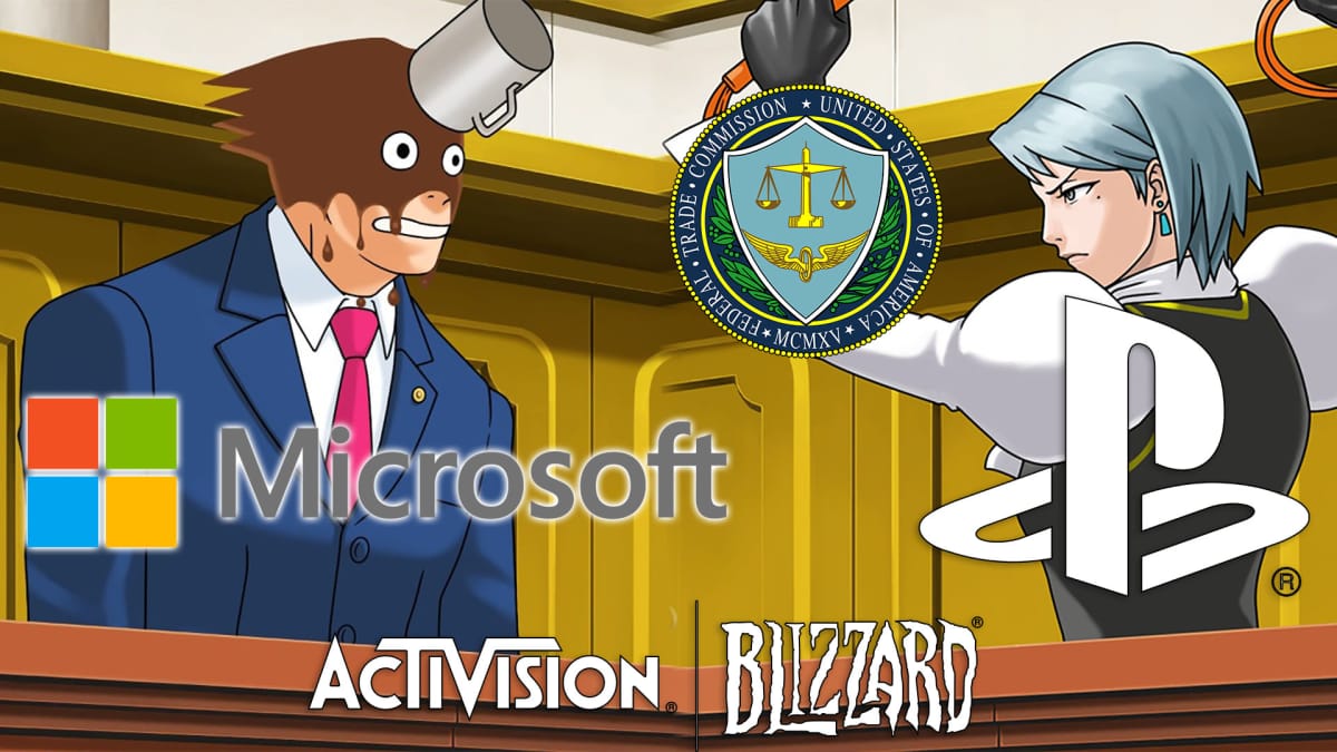 Microsoft nd Sony/FTC represented by Ace Attorney Characters