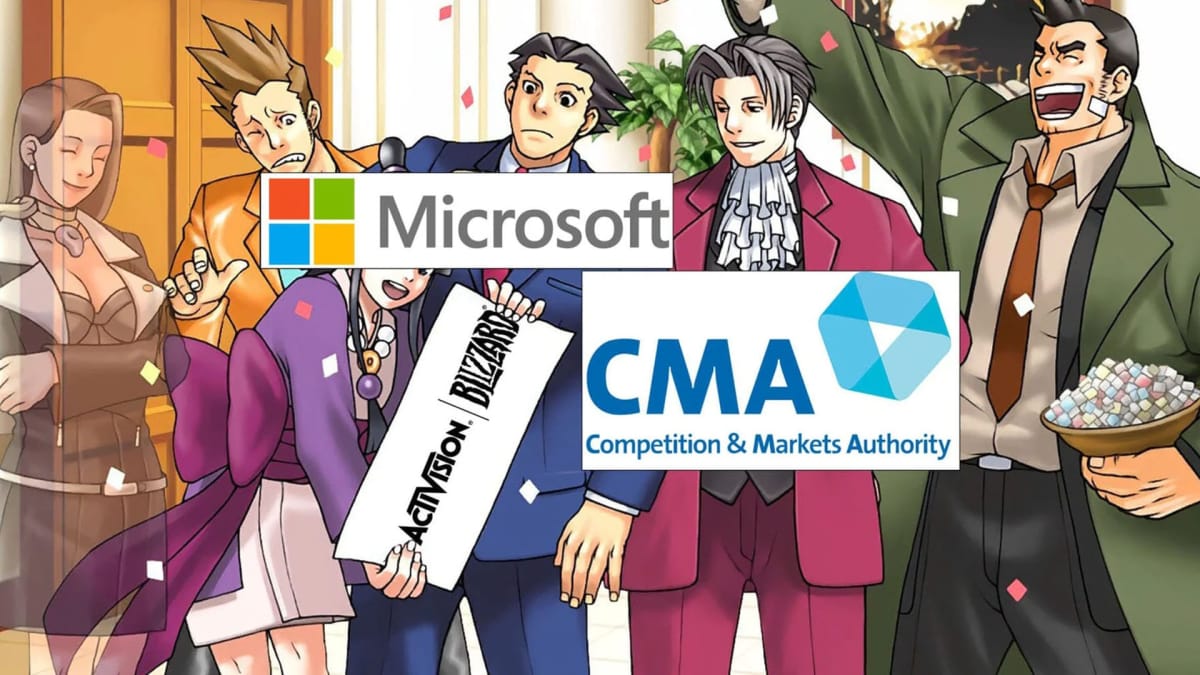 The characters of Ace Attorney representing Micosoft and the CMA