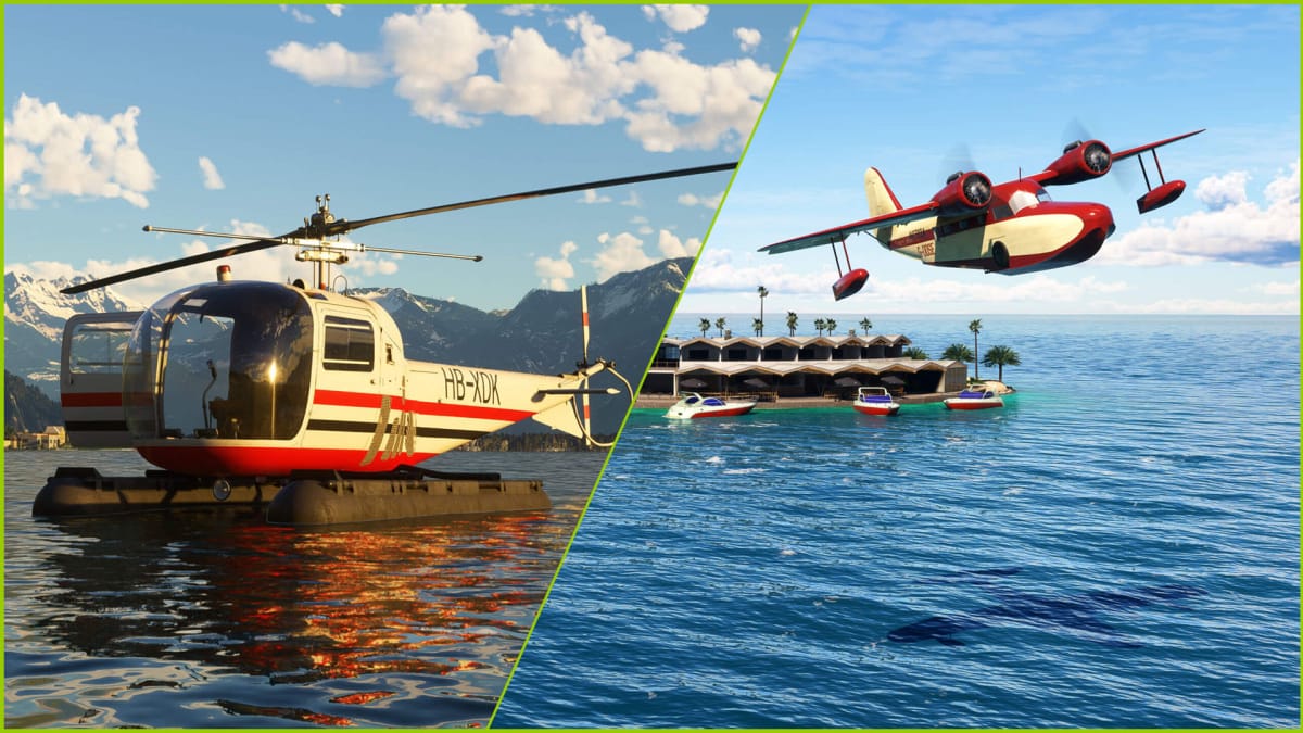 World Update 16 Caribbean and Bell 47J Ranger in Microsoft Flight Simulator.